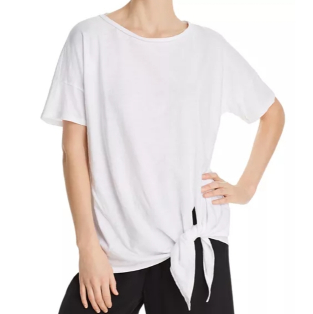 Eileen Fisher organic cotton tie-front tee (L)